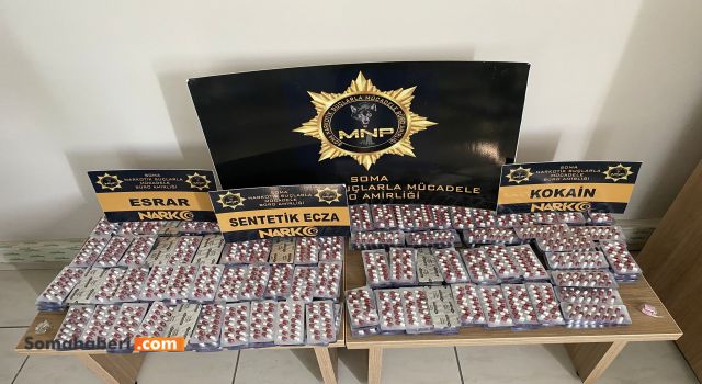 Soma’da Uyuşturucu Operasyonu: 5 Bin 396 Sentetik Ecza Hap Ele Geçirildi