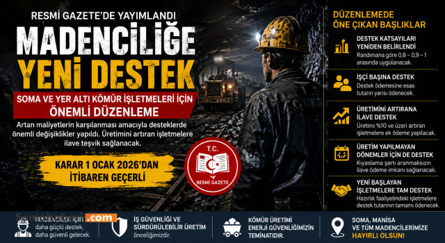 Yer altı kömür madenciliğine yeni teşvik düzenlemesi: Soma’daki işletmeler ve madenciler için önemli değişiklik