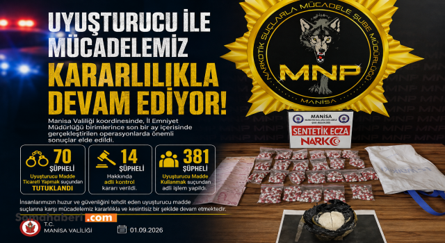 Uyuşturucuyla mücadelede bir ayda 70 şüpheli tutuklandı