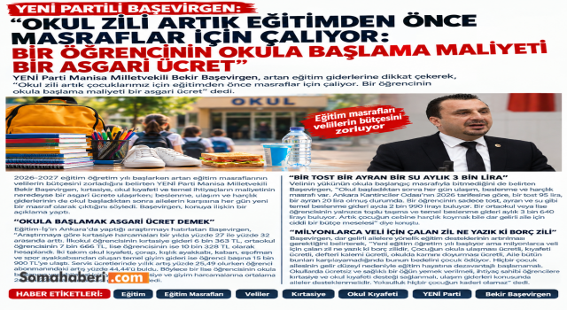 YENİ Partili Başevirgen: “Okul zili artık eğitimden önce masraflar için çalıyor”