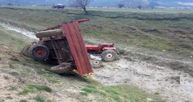 Traktör Devrildi 1 Kişi Öldü.