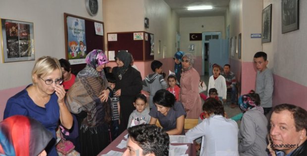 Madenci Şehit Ailelerinin Çocukları ve öğrenciler diş sağlığımdan geçti