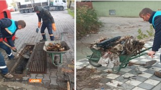 Soma’da Üç Mahallenin Yağmursuyu Izgaraları Temizlendi