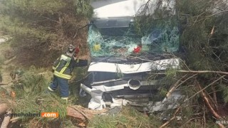 Tır Şarampole Devrildi Şoför Yaralandı