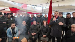 Somada termik santral işçilerin eylemi 10. Gününde sürüyor- CHPli KAVAF Ve Başkan OKUR İşcilere destek verdi