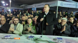 Soma’daki termik santral önünde eylem: İşçiler ve aileleri kamulaştırma çağrısı yaptı