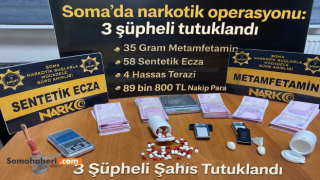 Soma’da narkotik operasyonu: 3 şüpheli tutuklandı