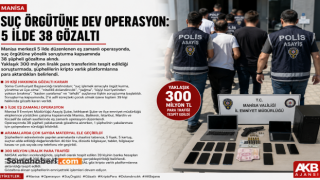 Manisa merkezli 5 ilde suç örgütü operasyonu: 38 gözaltı, 300 milyon liralık para trafiği