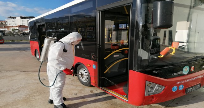 Soma'da Toplu taşıma Araçları İlaçlandı