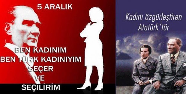 Bugün Türk kadınına seçme ve seçilme hakkının verilişinin 79. yıldönümü. kutlanıyor