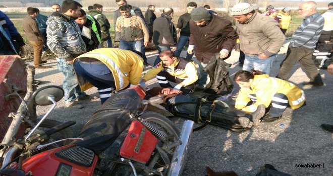 Ot Toparlamaktan Dönen Yaşlı Çift Trafik Kazası Geçirdi